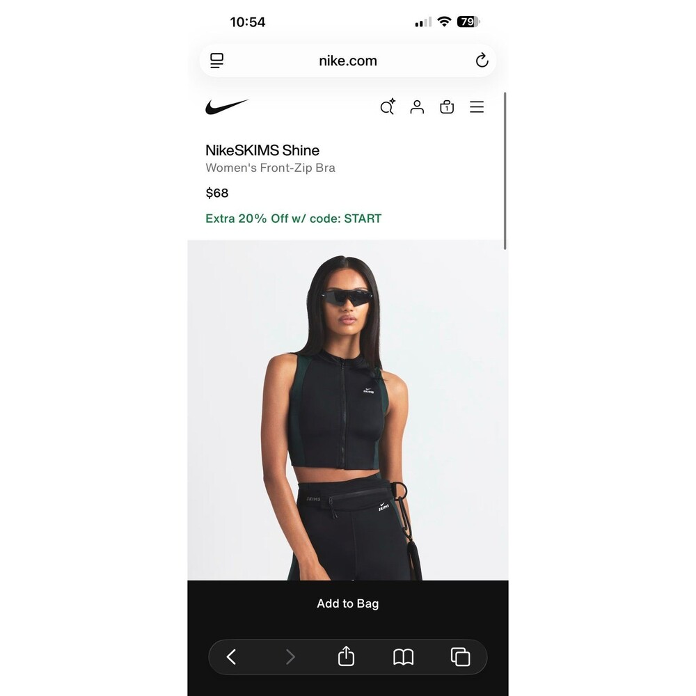 Skims nike NikeSkims Shine Colorblock Zip Up Bra
